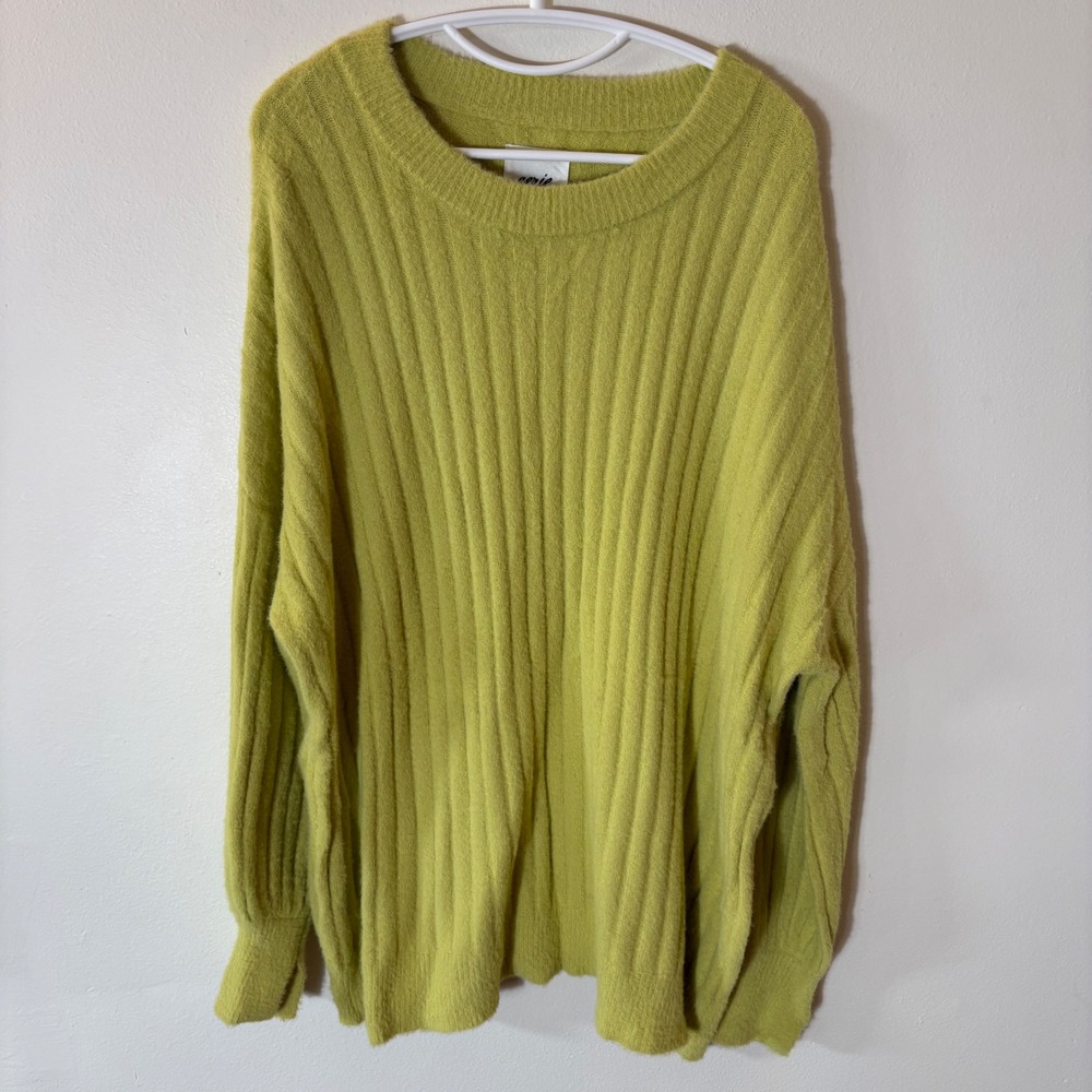 Aerie Buttercream Crewneck Sweater in Chartreuse Size Medium - Picture 2 of 8